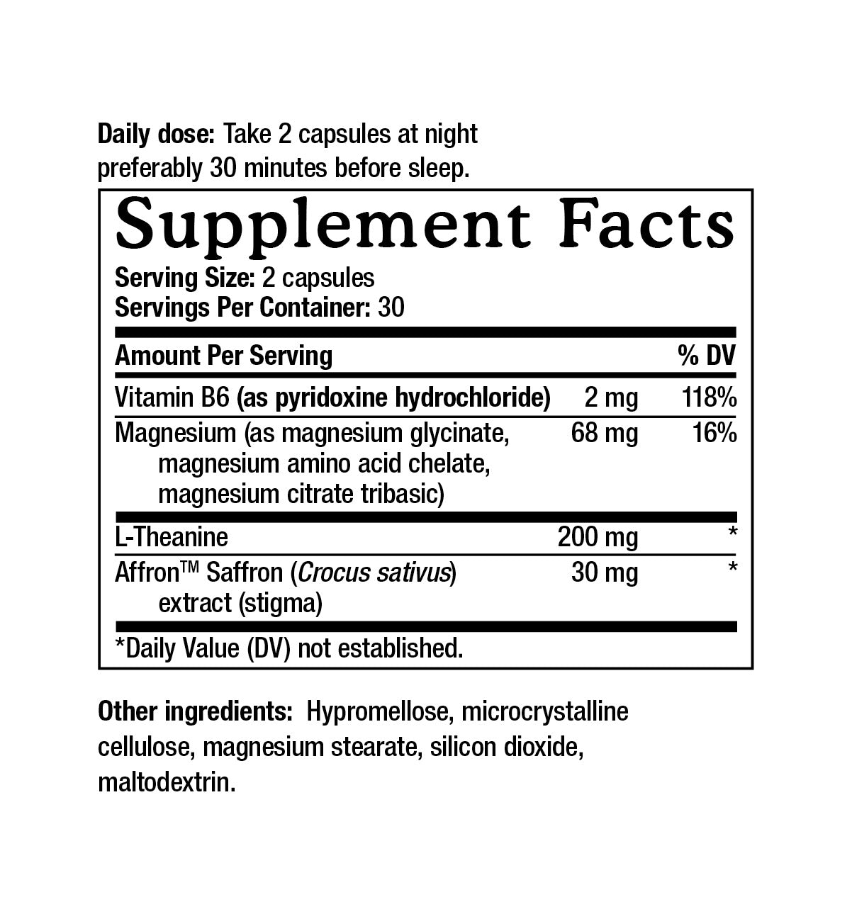 MitoQ triple magnesium complex + saffron